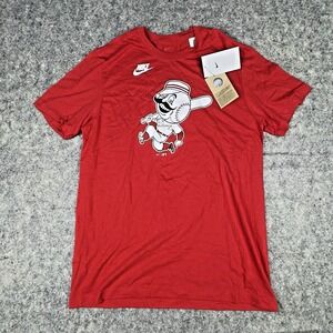 Nike Cincinnati Reds Cooperstown Collection T-Shirt Red Stockings - Sz Med - NEW